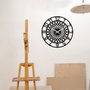 Wallity Reloj de Pared Decorativo S009 de Metal Negro 48x48 cm